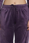 Zivame Knit Poly Velour Loungewear Set - Purple Pennat — thumbnail 6